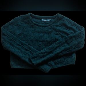 Prana - Dark Green Cable Knit Sweater - Yoga layer half shirt